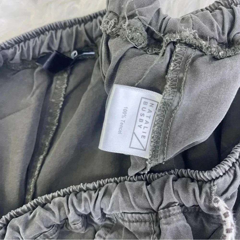 Cropped Drawstring Utility Pants - Olive Green - image 4